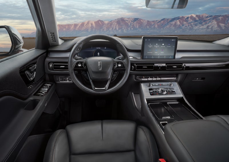 The interior of a Lincoln Aviator® SUV is shown | Oliver Lincoln in Plymouth IN