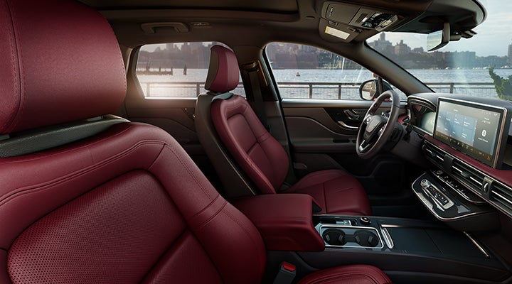 The available Perfect Position front seats in the 2024 Lincoln Corsair® SUV are shown. | Oliver Lincoln in Plymouth IN