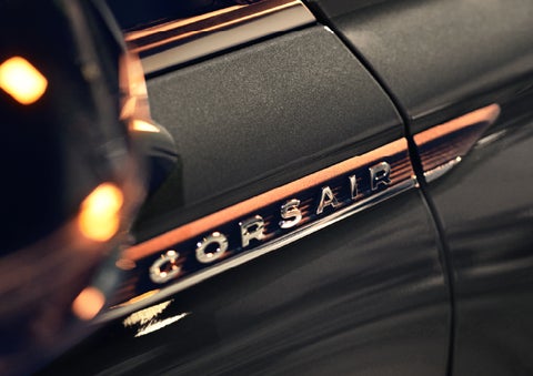 The stylish chrome badge reading “CORSAIR” is shown on the exterior of the vehicle. | Oliver Lincoln in Plymouth IN