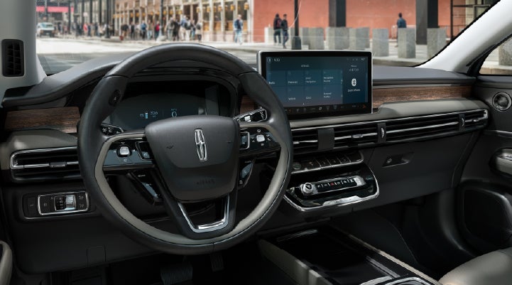 The center display of the 2026 Lincoln Corsair® SUV is showcased with its SYNC® 4 capabilities highlighted. | Oliver Lincoln in Plymouth IN