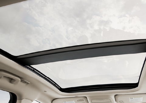 : The available panoramic Vista Roof® is shown from inside a 2026 Lincoln Corsair® SUV. | Oliver Lincoln in Plymouth IN