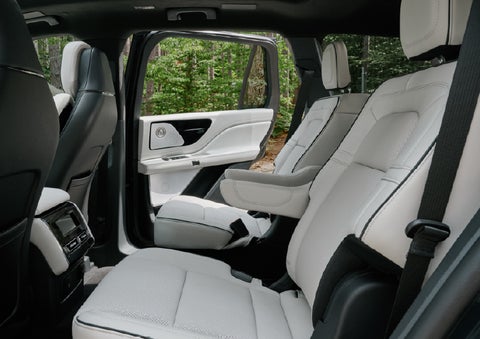 A side view of the second row with captain’s chairs in a 2027 Lincoln Aviator® Black Label™ SUV. | Oliver Lincoln in Plymouth IN